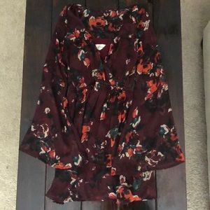 Floral maroon dress